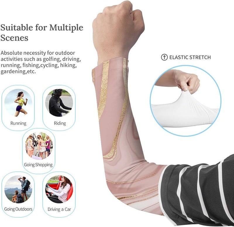QiErDesign Marble Sports Compression Arm Sleeves for Men & Women - Youth Arm Sleeve Baseball Volleyball Sleeves & Basketball Sleeve - Image 2